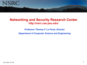 Center Overview - Institute for Networking and Security Research