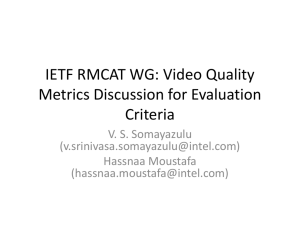 IETF Rmcat/XRBlock WG: Video Quality Metric