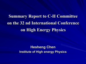 Summary Report to C-II Committee on the 32 nd International