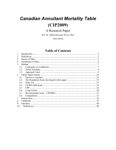 Canadian Annuitant Mortality Table