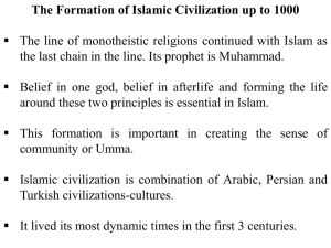 The Formation of Islamic Civilization up to 1000