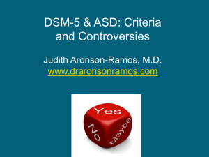 DSM-5 Diagnostic Criteria for AutismSpectrum