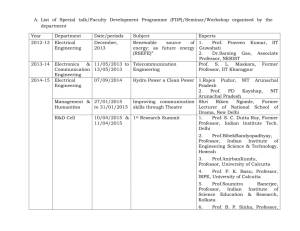 List of Special talk/Faculty Development Programme (FDP)/Seminar