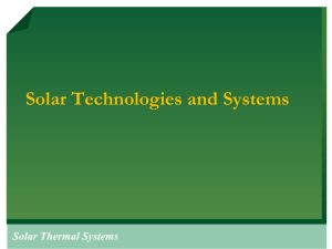 Solar Thermal Systems - 2k9 MED University of Engineering