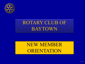 Rotary Club of Baytown Orientation