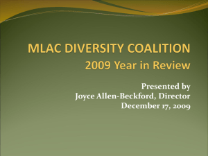 MLAC DIVERSITY COALITION 2009 Year in Review