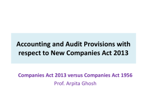 Companies Act 2013 versus Companies Act 1956