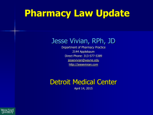 Federal and State Pharmacy Law Update, May, 2015