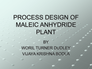 Process Design of Maleic Anhydride Plant (Course