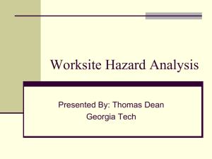 Worksite Hazard Analysis - Georgia Tech OSHA Consultation Program