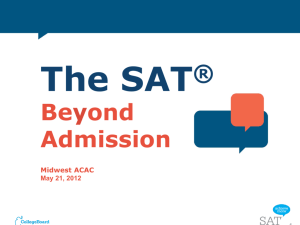 SAT Beyond Admission - Iowa Association for College Admission