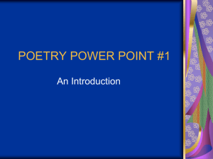 Poetry – Lesson 3 – Power Point #1