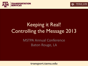 Controlling the Message - Transportation Services