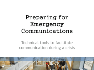 Preparing for Emergency Communications