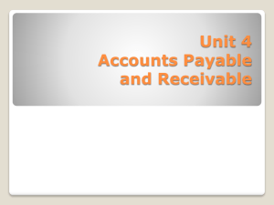 Unit 4 Accounts Payable and Receivable