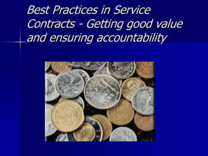 Best Practices in Service Contracts
