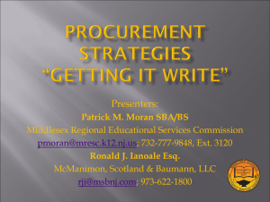 procurement strategies “getting it write”