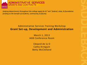 Grant Set-up, Development and Administration PowerPoint