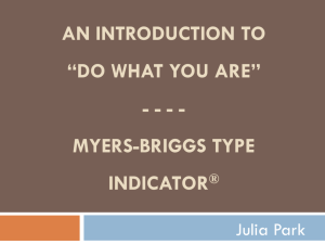 Personality type - Adult Education Information