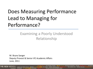 Does Measuring Performance Lead to Managing for Performance?