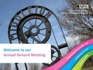 Slides from NHS Leeds South and East CCG AGM