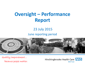 Performance Report – July 2015 - Hinchingbrooke Health Care NHS