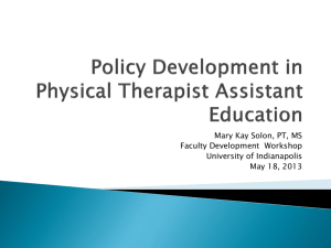 Policy Development in Physical Therapist