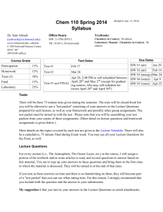 Chem 110 Spring 2014 Syllabus