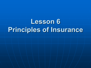 Lesson 6 Principles of Insurance