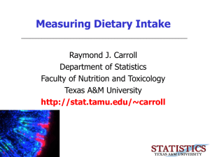 Measuring Dietary Intake - Department of Statistics