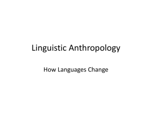 Lecture 10 - How Languages Change