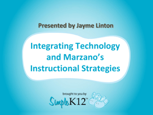 Integrating Tech and Marzano's Instructional Strategies