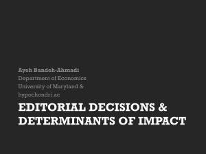 Evaluating the Role of Editorial Decisions on Innovation