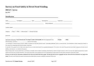 Survey on Food-Safety in Street Food Vending IMPACT– Survey