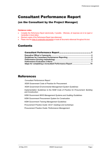 Consultant Performance Report - ProcurePoint