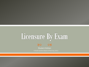 Licensure By Exam - North Carolina Board of Pharmacy