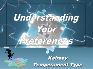 Understanding Your Preferences (Keirsey Intrepretation)