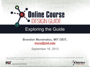Online course design guide workshop: Exploring the guide