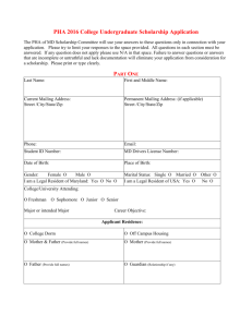 PHA 2007-2008 Scholarship Application Form