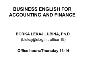 ENGLISH FOR BUSINESS COMMUNICATION
