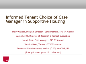 Informed Tenant Choice of Case Manager in Supportive Housing