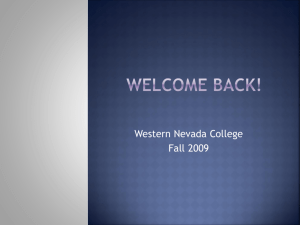 Welcome Back! - Western Nevada College