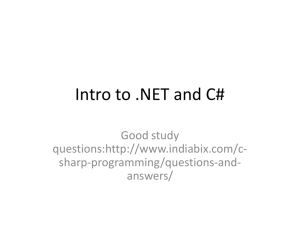 Intro to C#