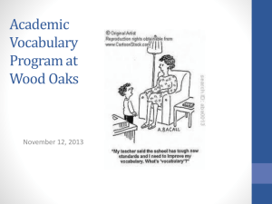Academic Vocabulary Program for Wood Oaks