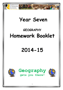 Year 7 Geog Homework Booklet 2014-15
