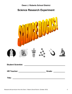 Science Fair Packet - Owen J. Roberts School District