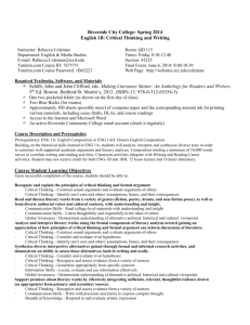 RCC English 1B Syllabus Spring 2014