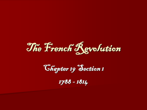 The French Revolution Chapter 19 Section 1 1788