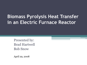 Biomass Pyrolysis Heat Transfer in an Electric Furnace Reactor