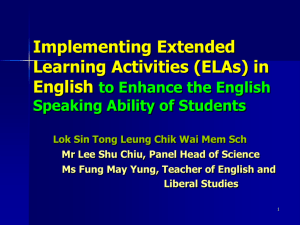 Implementing Extended Learning Activities in English to Enhance